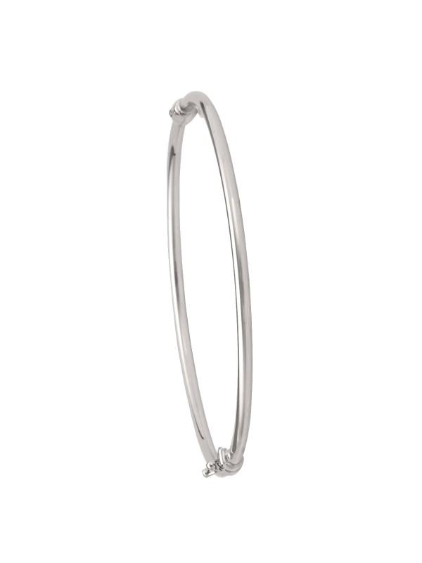 3MM WHITE GOLD HIGH POLISH TUBE BANGLE