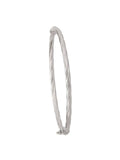 3MM WHITE GOLD TWIST BANGLE