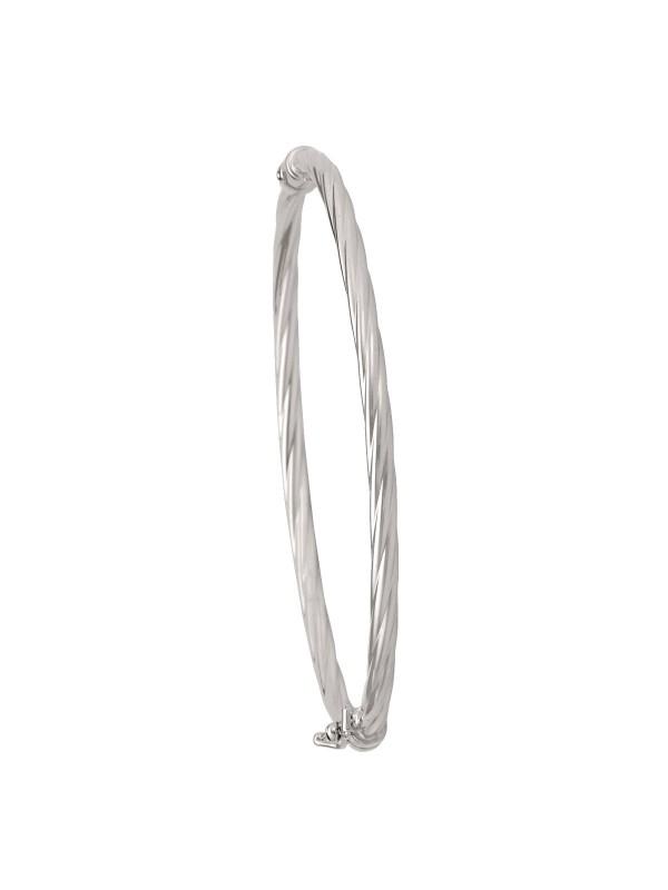 3MM WHITE GOLD TWIST BANGLE