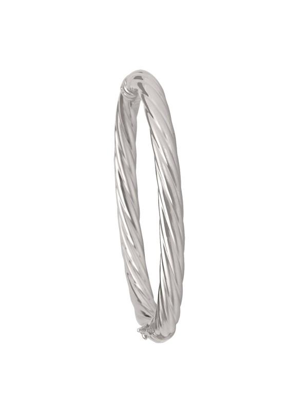 6MM WHITE GOLD TWIST BANGLE