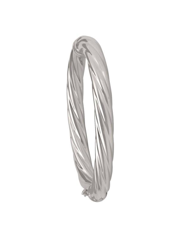 8MM WHITE GOLD TWIST BANGLE