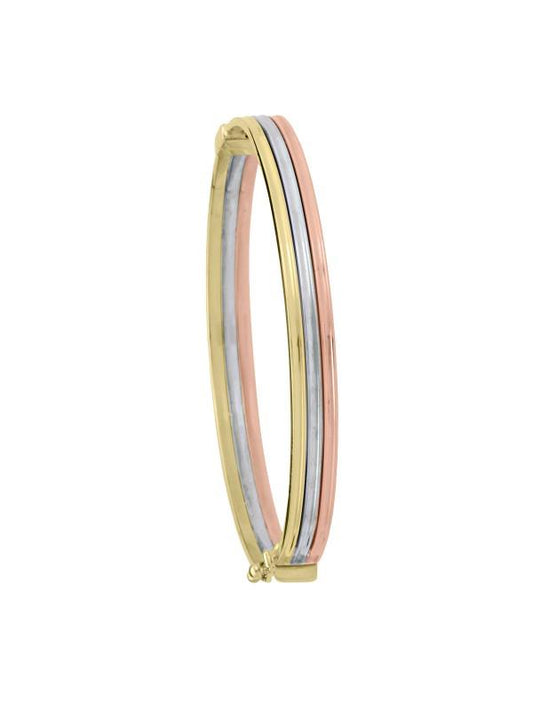 TRI COLOUR RIBBED HOLLOW BANGLE