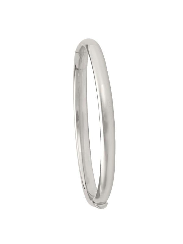 WHITE GOLD HIGH POLISH HOLLOW BANGLE