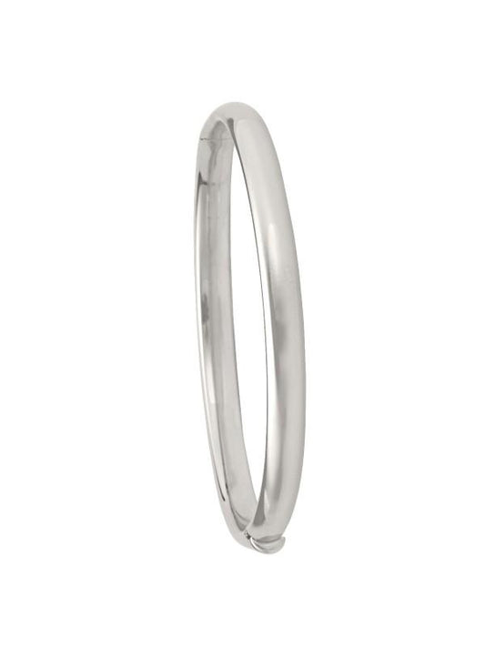 WHITE GOLD HIGH POLISH HOLLOW BANGLE