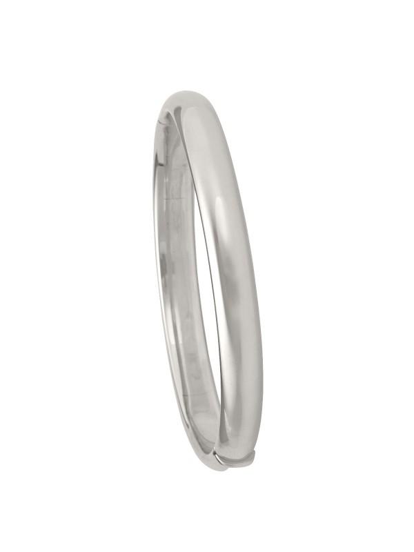 WHITE GOLD HIGH POLISH HOLLOW BANGLE