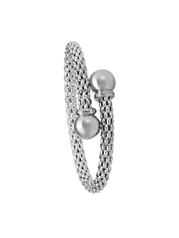 WHITE GOLD FANCY MESH BANGLE