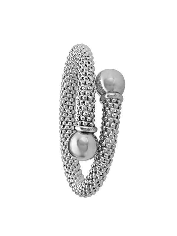 WHITE GOLD FANCY MESH BANGLE