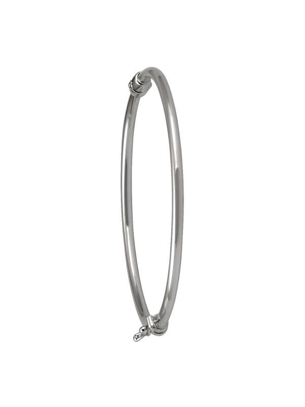 WHITE GOLD HIGH POLISH TUBE BABY BANGLE