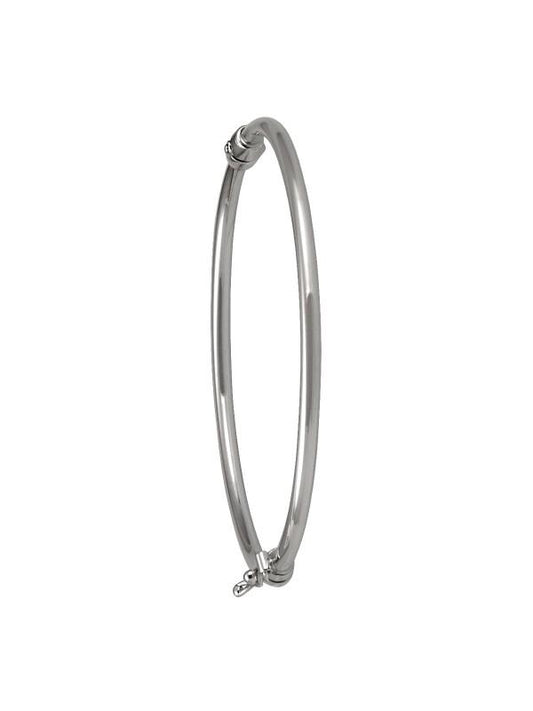 WHITE GOLD HIGH POLISH TUBE BABY BANGLE