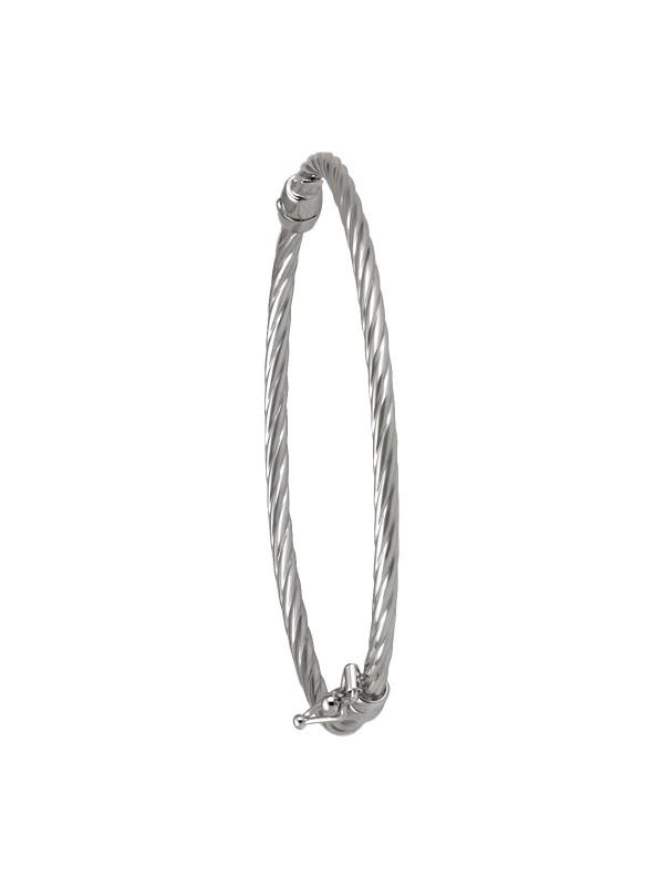 WHITE GOLD TWIST BABY BANGLE