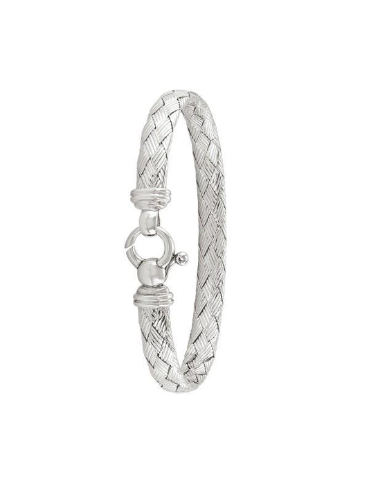 STERLING SILVER RHODIUM PLATED FANCY BANGLE