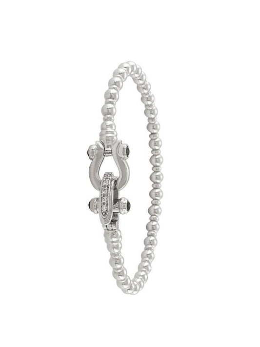 STERLING SILVER FANCY C.Z BUCKLE BANGLE