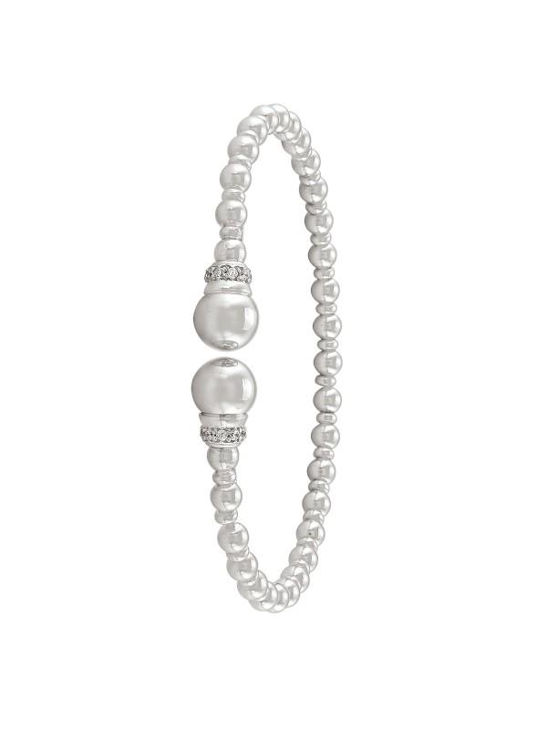 STERLING SILVER FANCY C.Z CUFF BANGLE