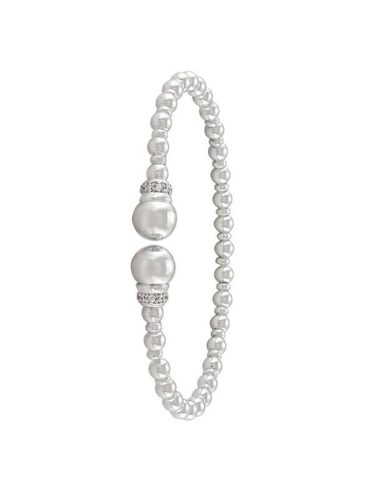 STERLING SILVER FANCY C.Z CUFF BANGLE