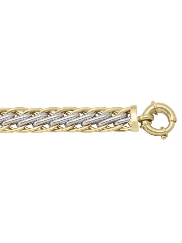 TWO TONE HOLLOW FANCY LADIES BRACELET