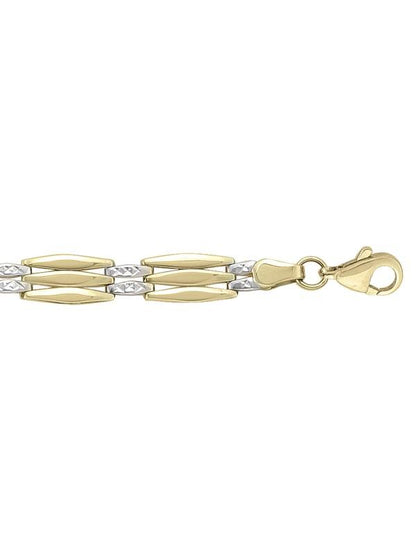TWO TONE HOLLOW FANCY BRACELET
