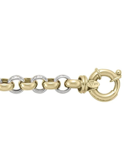 TWO TONE HOLLOW ROLO BRACELET