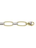 TWO TONE HOLLOW FANCY LINK BRACELET