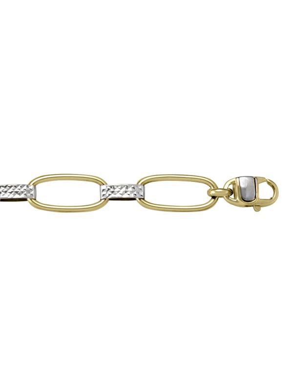 TWO TONE HOLLOW FANCY LINK BRACELET
