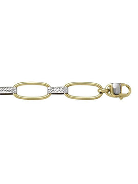 TWO TONE HOLLOW FANCY LINK BRACELET