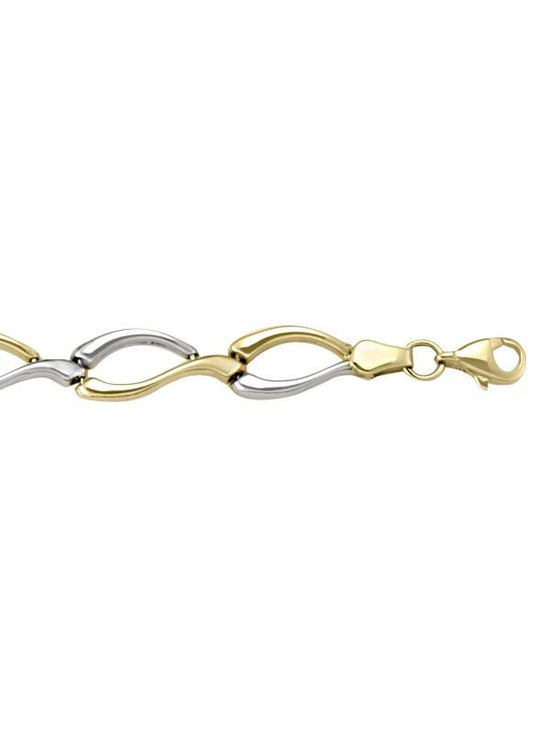 TWO TONE HOLLOW FANCY BRACELET