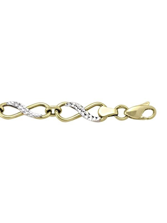TWO TONE INFINITY HOLLOW LINK BRACELET