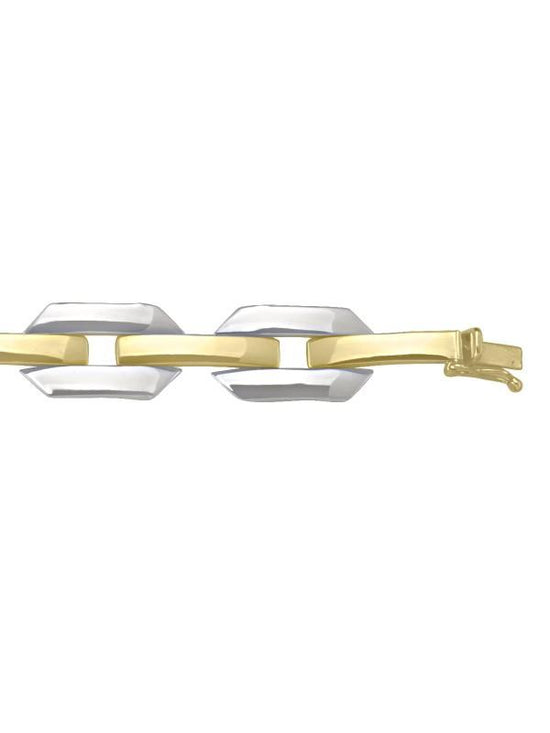 TWO TONE HOLLOW FANCY BRACELET