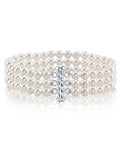 Triple White Freshwater Pearl Bracelet