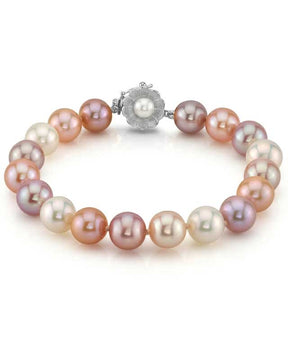 9-10mm Multicolor Freshwater Pearl Bracelet - AAAA Quality