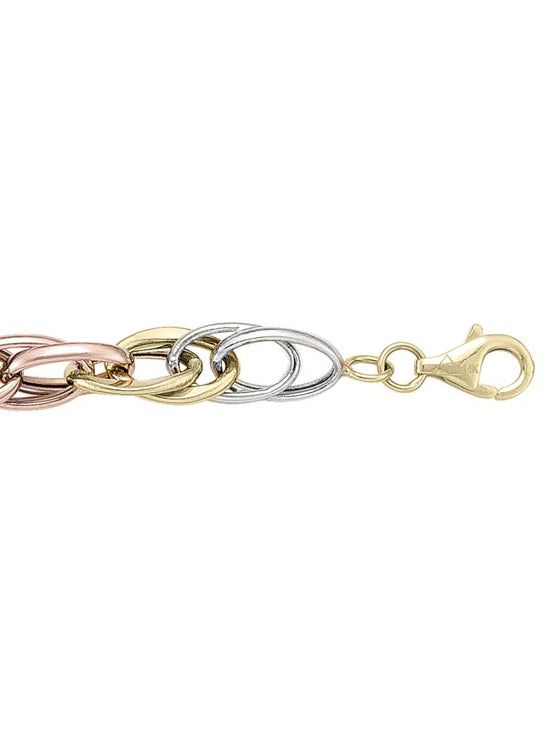 CZB126 - TRI COLOUR HOLLOW FANCY BRACELET