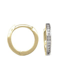 CZE12YG - YELLOW GOLD CZ HUGGIE HOOP EARRING