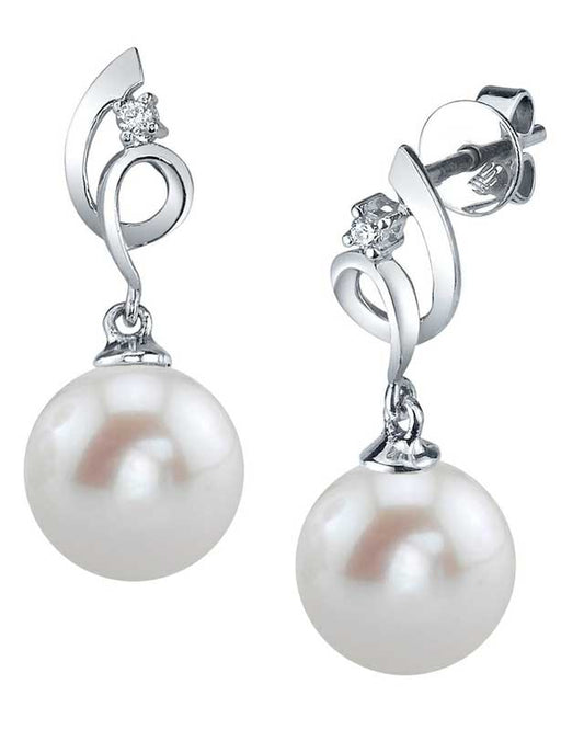 Freshwater Pearl & Diamond Symphony Earrings