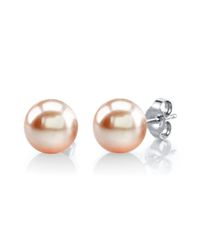 8mm Pink Freshwater Pearl Stud Earrings