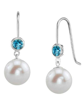 14K Gold Freshwater Pearl & Topaz Delilah Earrings