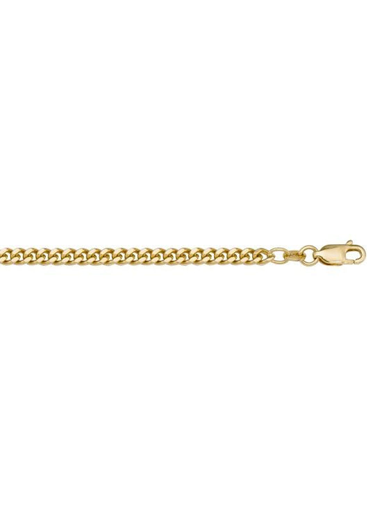 G085 - YELLOW GOLD LIGHTLY PLATED SOLID CURB LINK