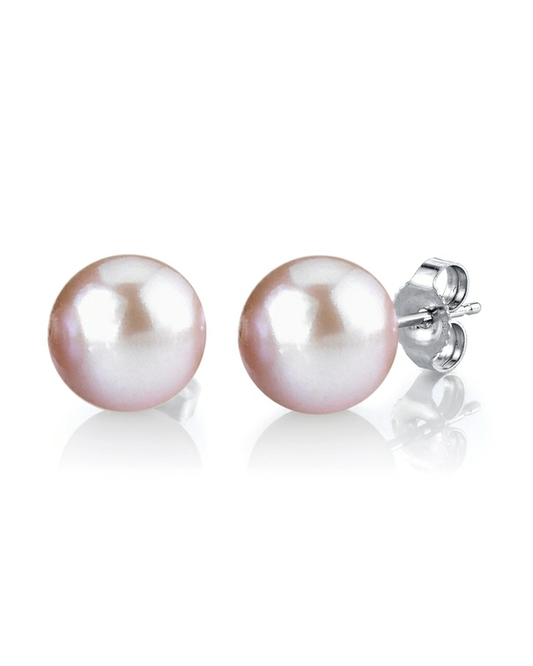 7mm Pink Freshwater Pearl Stud Earrings