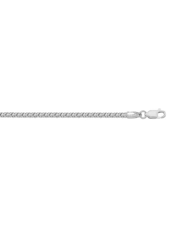 N1029 - WHITE GOLD HOLLOW POPCORN LINK