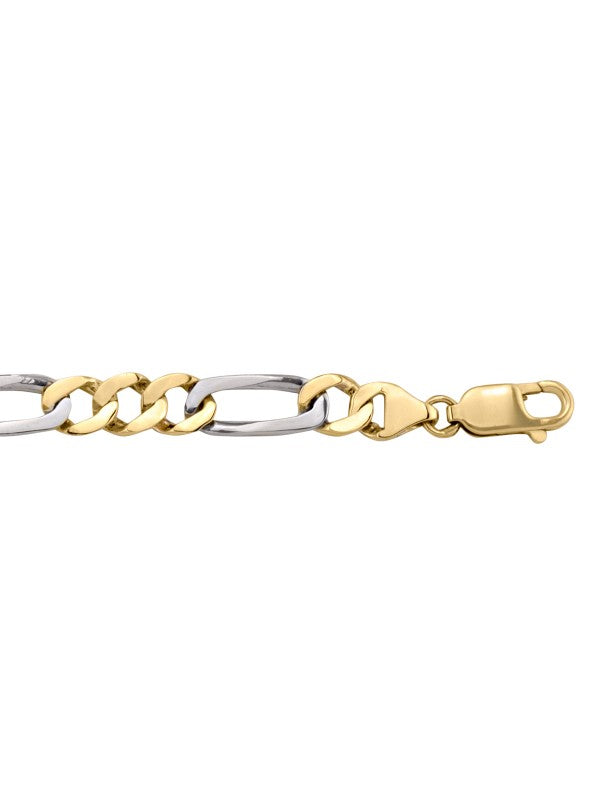 N2301 - TWO TONE GOLD SOLID LINK BRACELET