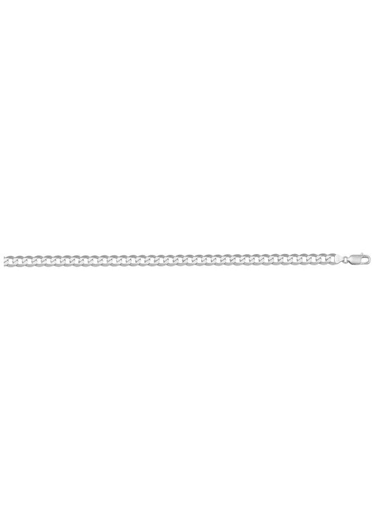 N2420W - WHITE GOLD SOLID OPEN LINK ANKLET