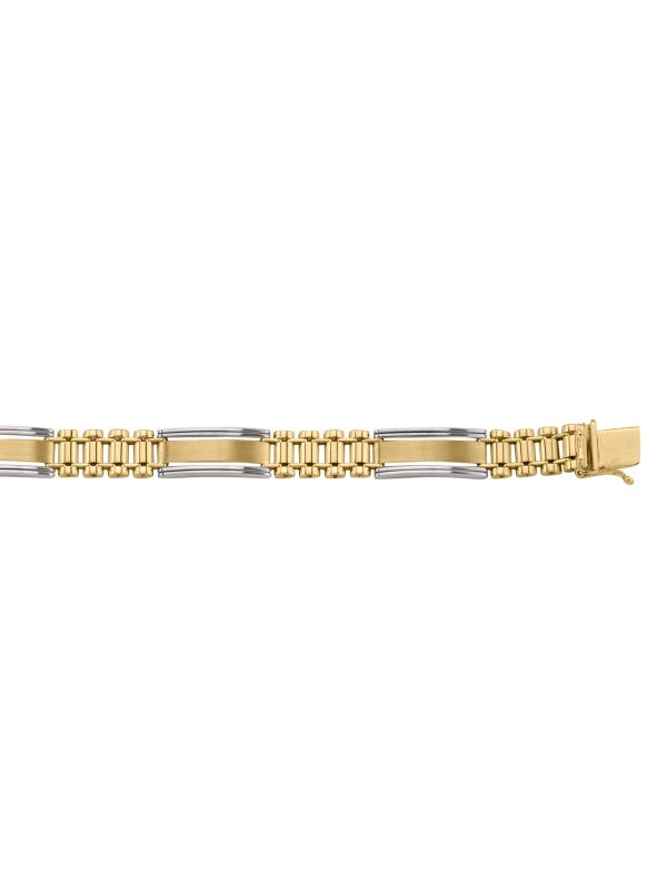N3803 - TWO TONE FANCY LINK BRACELET