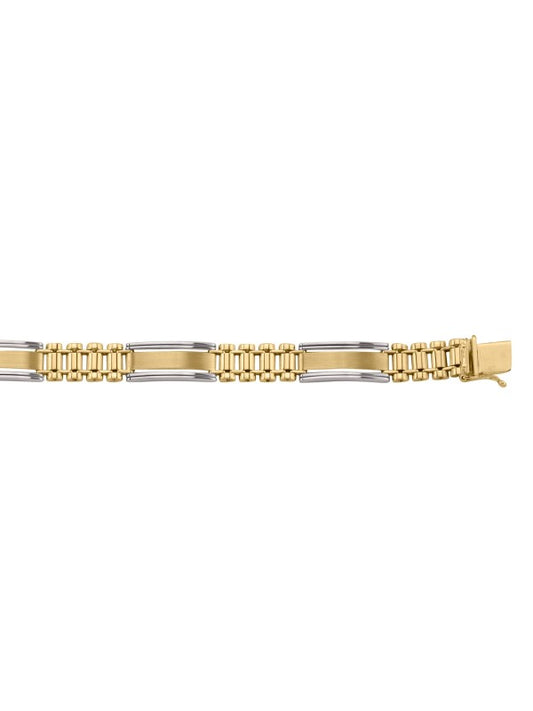 N3803 - TWO TONE FANCY LINK BRACELET