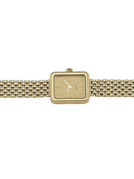 N3915 - LADIES YELLOW GOLD RECTANGULAR FACE WATCH