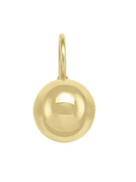 N4301 - YELLOW GOLD HIGH POLISH FRENCH BACK BALL EARRING