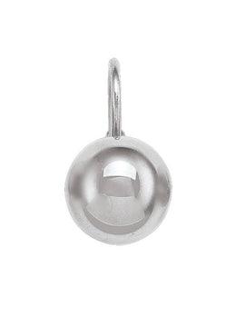 N4302 - WHITE GOLD HIGH POLISH FRENCH BACK BALL EARRING