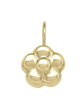 N4317 - YELLOW GOLD FLOWER SHAPE FRENCH BACK EARRING