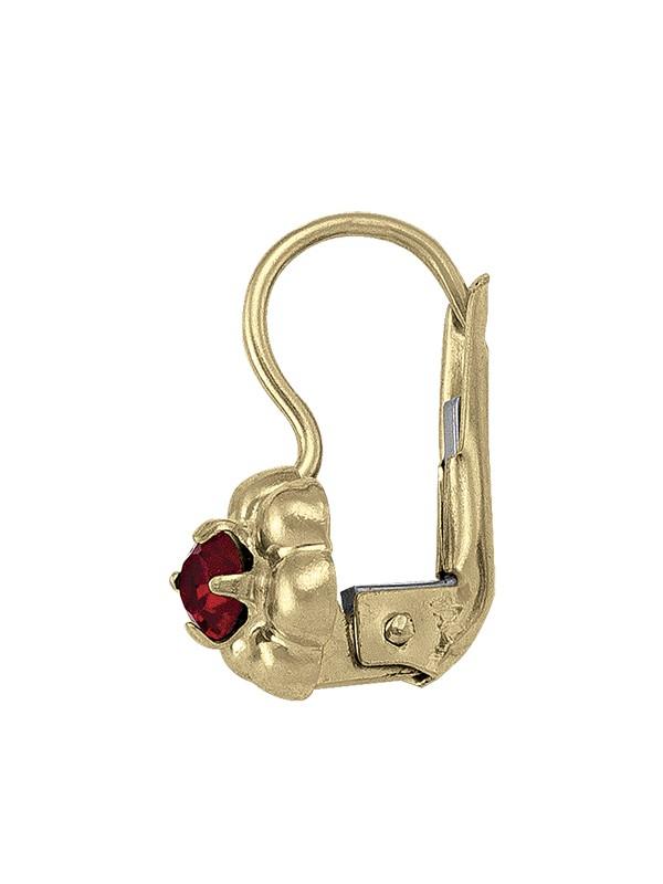 N4328 - YELLOW GOLD CRYSTAL BIRTHSTONE FLOWER FRENCH BACK EARRING