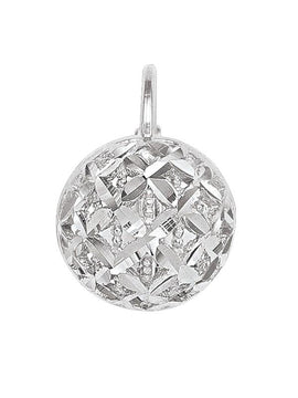 N4844 - WHITE GOLD DIAMOND CUT FRENCH BACK HALF BALL EARRING