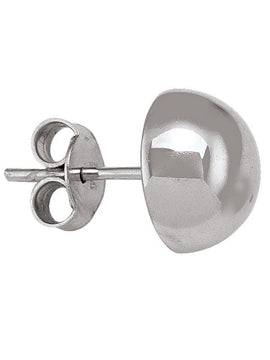 N4847 - 14K WHITE GOLD HALF BALL HIGH POLISHED STUD EARRING