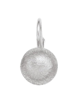 N4849 - WHITE GOLD SATIN FINISH FRENCH BACK BALL EARRING