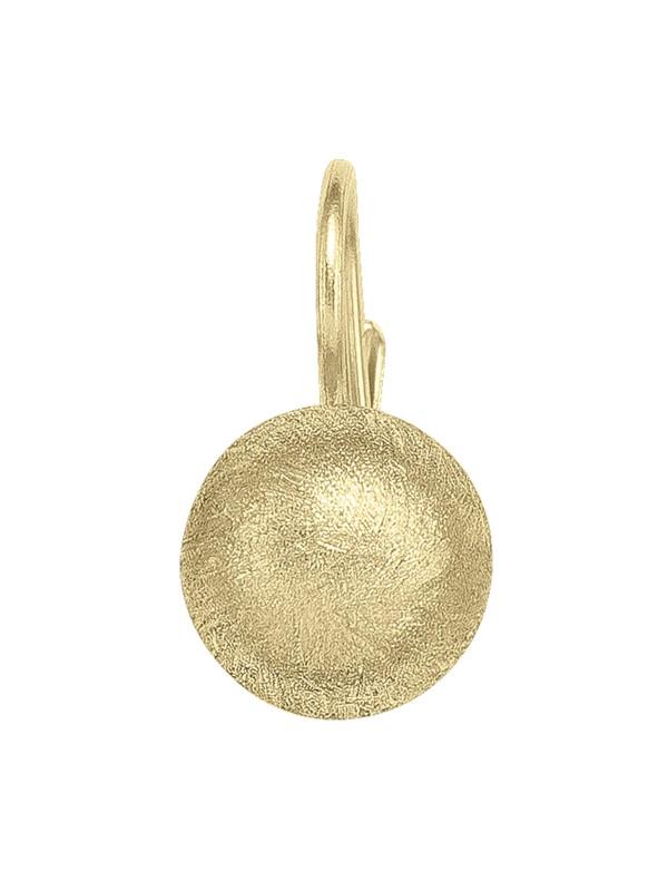 N4850 - YELLOW GOLD SATIN FINISH FRENCH BACK BALL EARRING